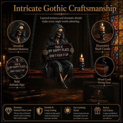 💥 LAST DAY 57% OFF - 🖤 Gothic Skeleton Sun Catcher 💀 Handmade Stained Glass Suncatcher