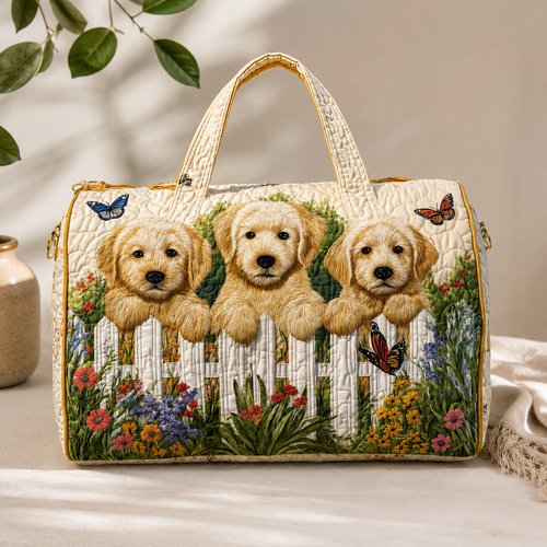 🐕 Golden Retriever Garden Tote Bag