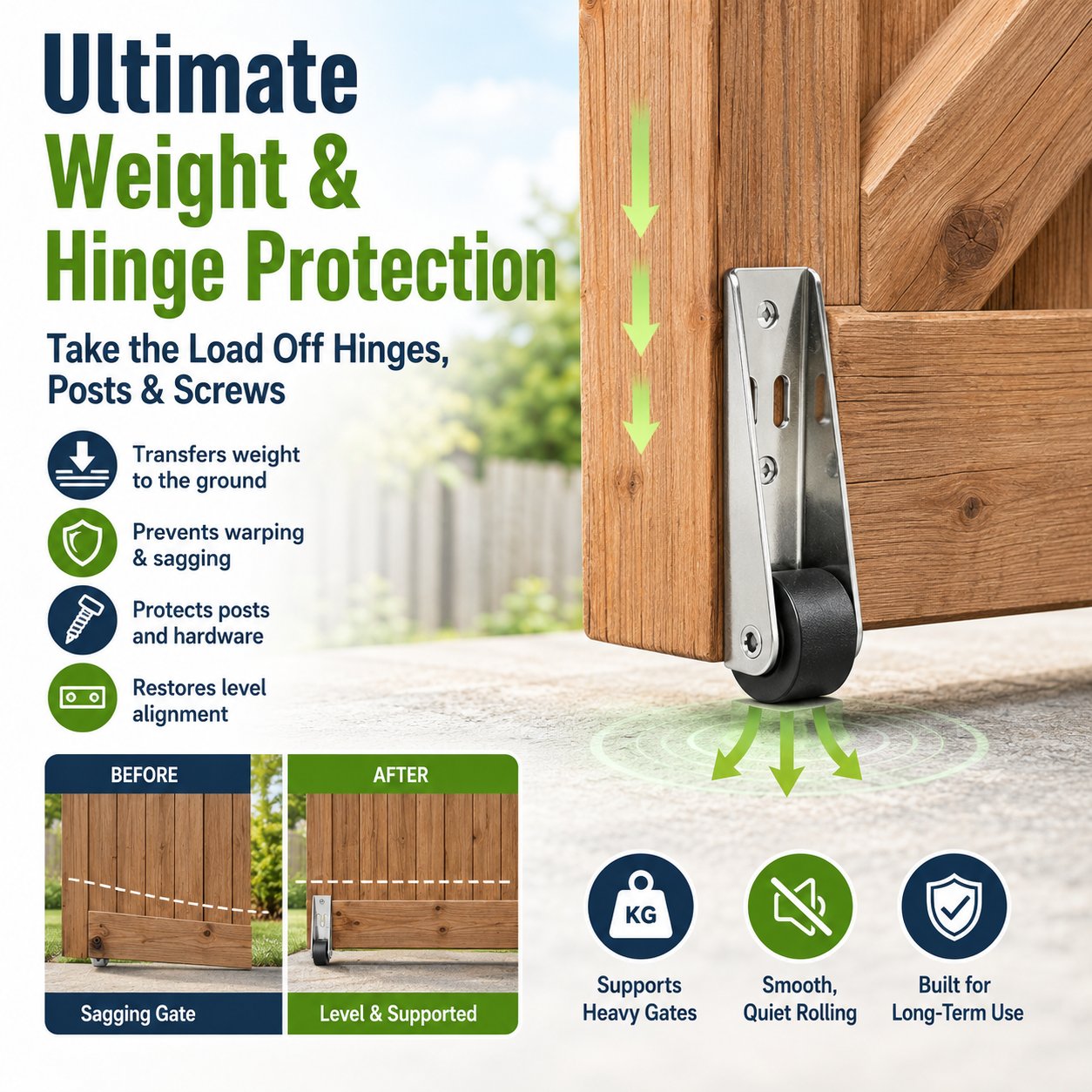 Heavy-Duty Universal Gate Support Wheel