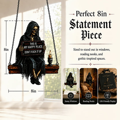💥 LAST DAY 57% OFF - 🖤 Gothic Skeleton Sun Catcher 💀 Handmade Stained Glass Suncatcher