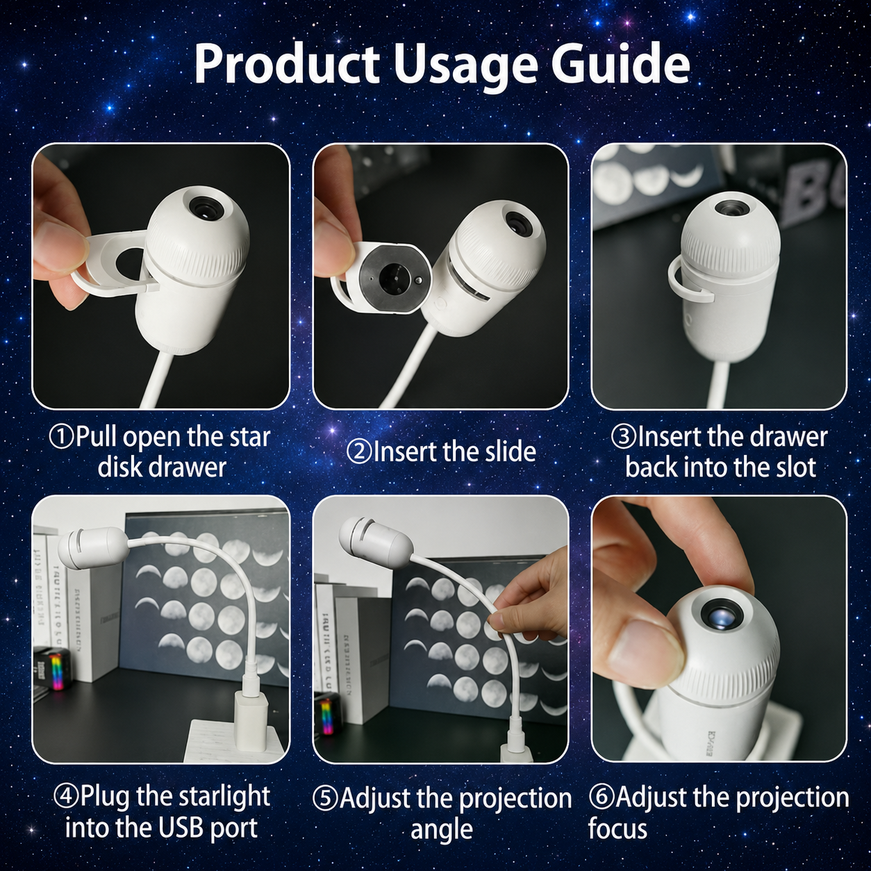 🌌 5D Mini Galaxy Star Projector